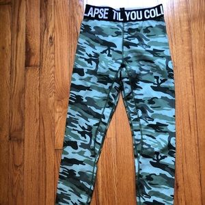 Til You Collapse Green Camo Leggings